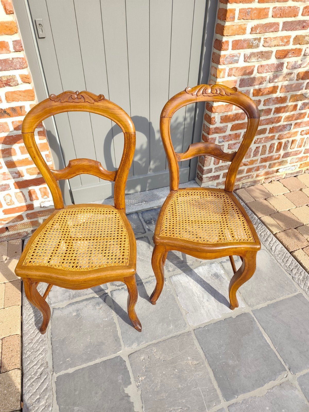 2gecaneerde stoelen Louis Phillip stijl, Antiek en Kunst, Ophalen