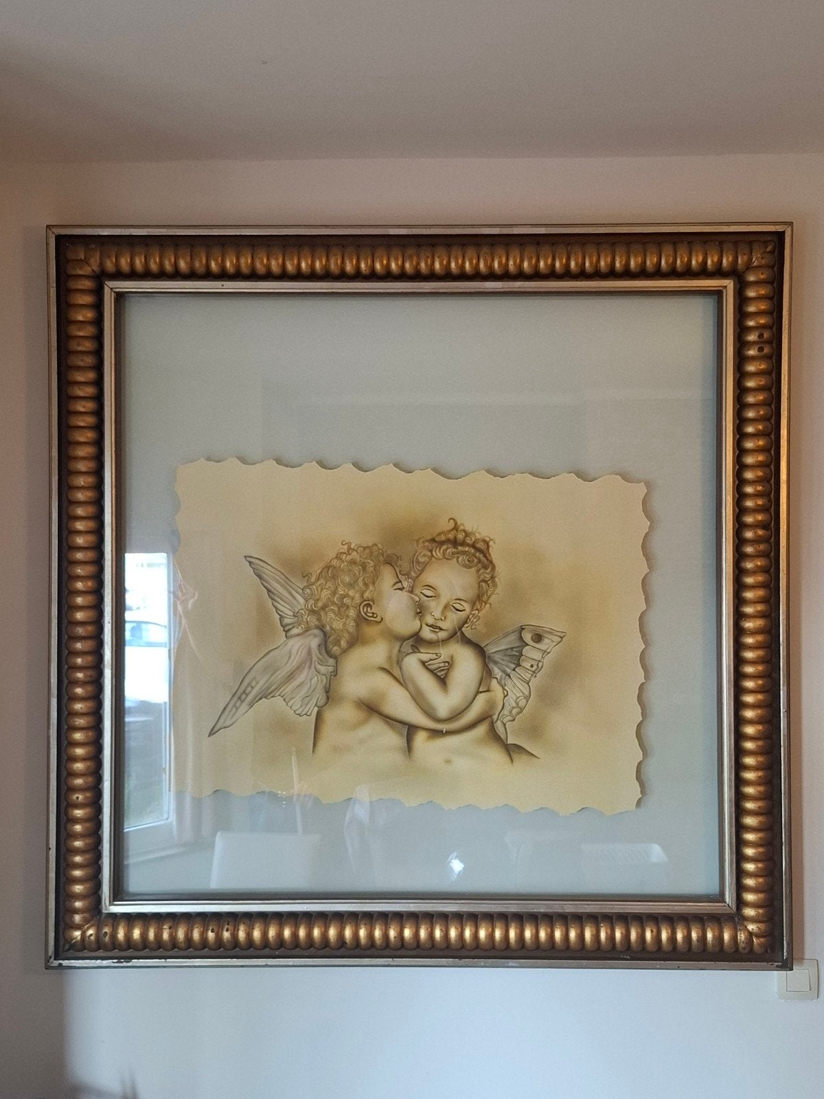 Schilderij met glas, Ophalen