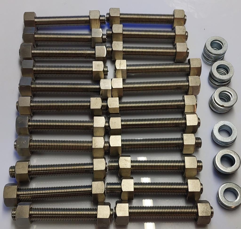 RVS M20 draadstangen 200mm + moeren (20 stuks) - NIEUW, Ophalen, Inox