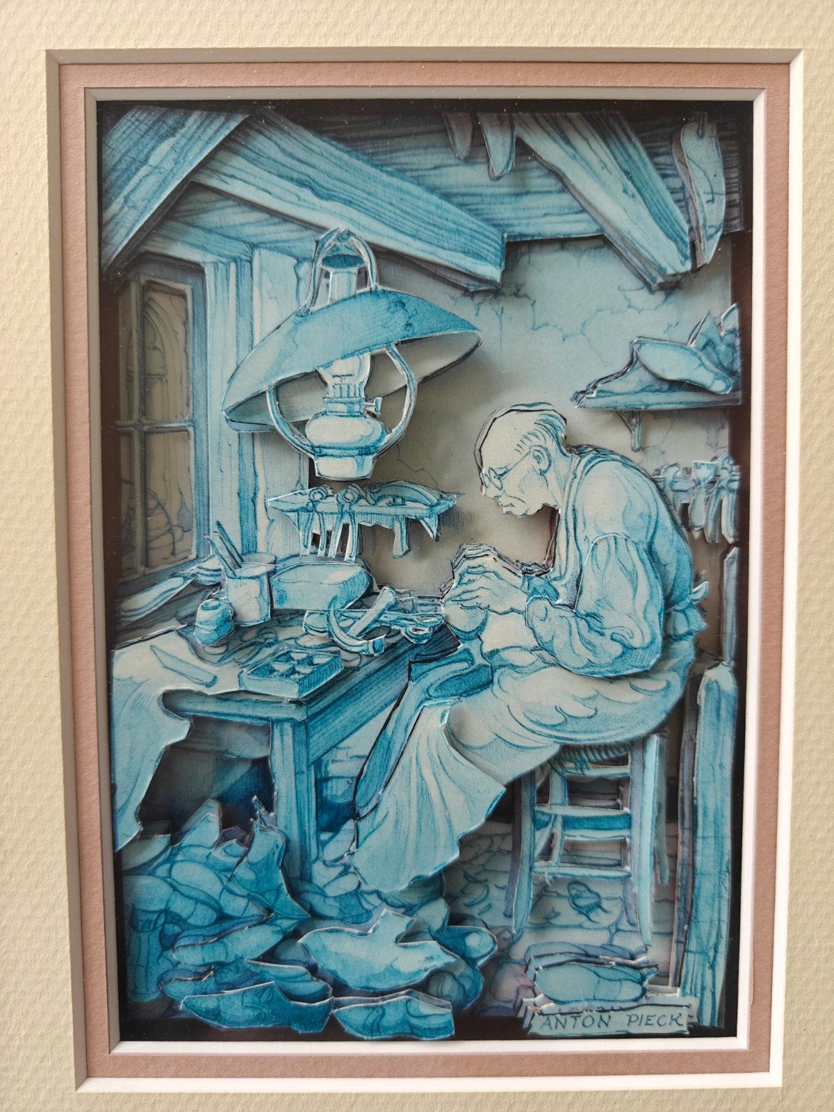 3D schaduwkist ' De schoenmaker', Ophalen of Verzenden