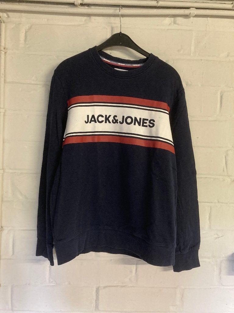 Donkerblauwe sweater, Jack and Jones, Large, Kleding | Heren, Maat 52/54 (L), Blauw, Zo goed als nieuw, Jack&Jones.