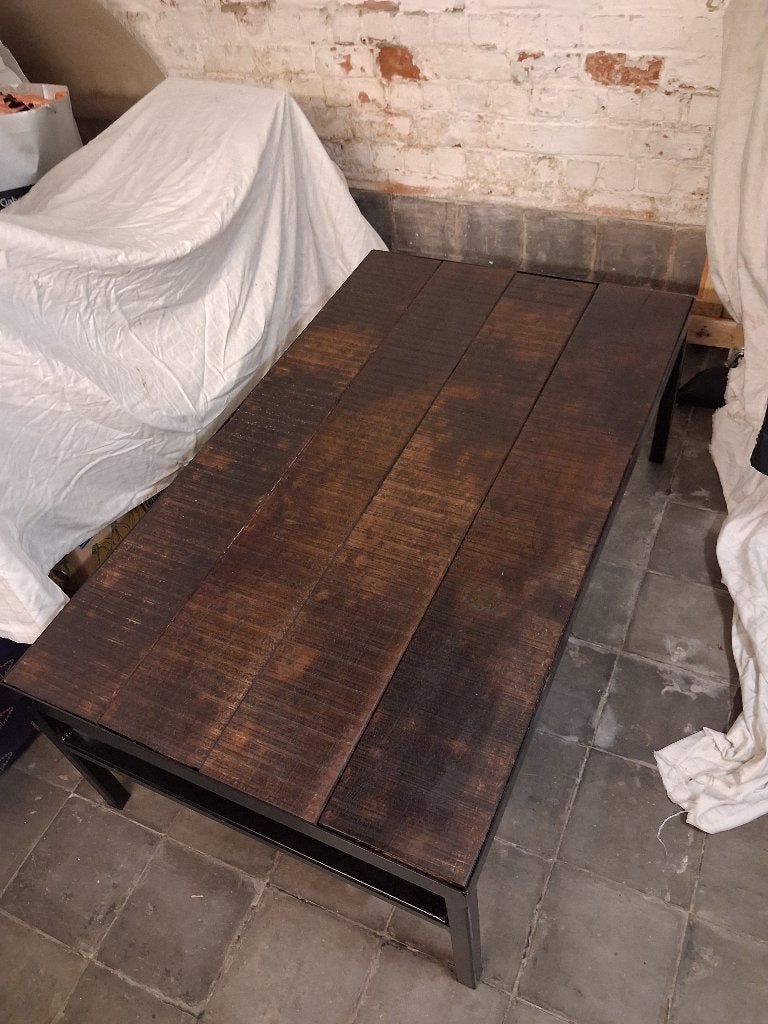 SALONTAFEL AZOBE MAATWERK/UNIEK EXEMLAAR, Huis en Inrichting, Tafels | Salontafels, 100 tot 150 cm, Nieuw, 50 tot 100 cm, Industrieel