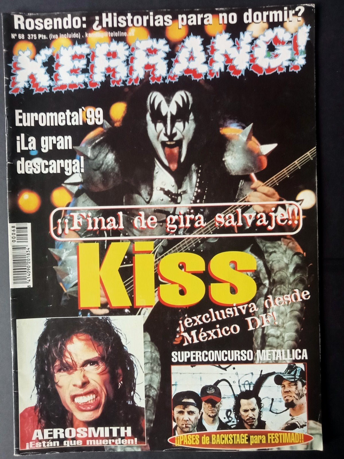 Kiss, Spanje Kerrang magazine 1999, Ophalen of Verzenden