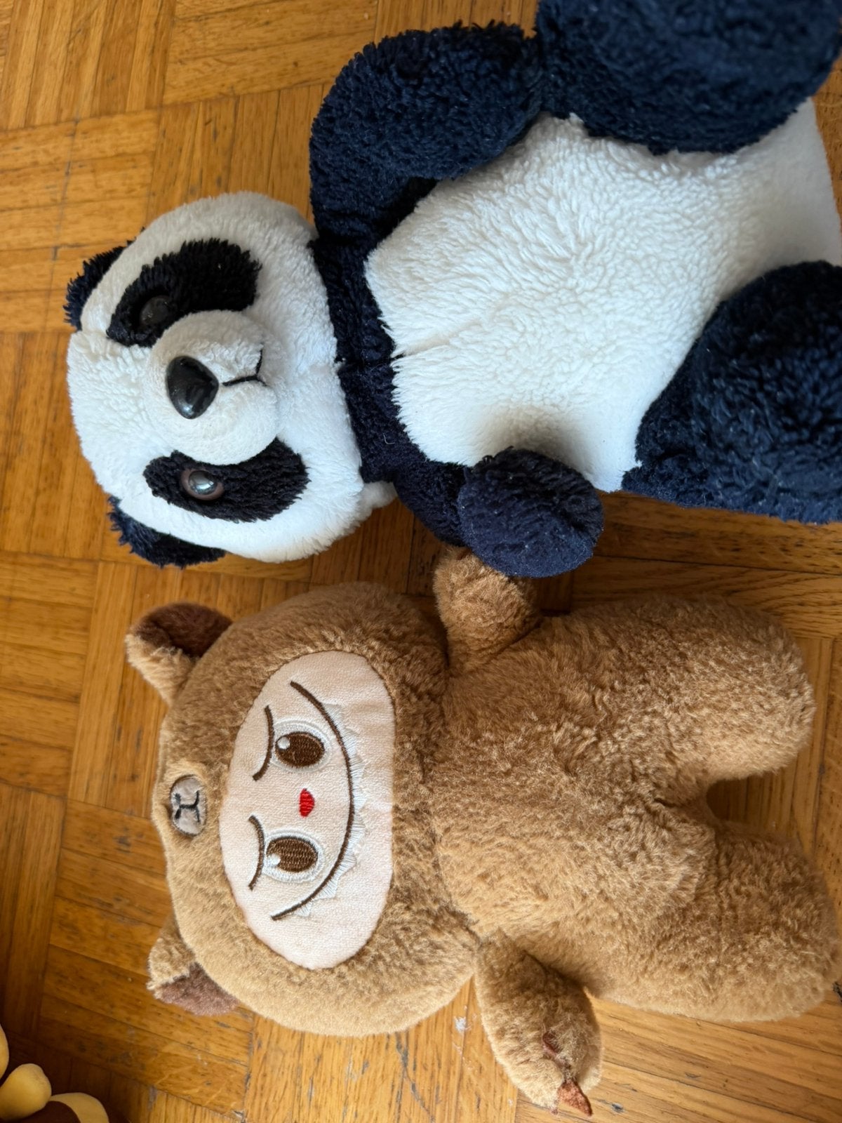 2 peluches en bon état — Panda et ours — À vendre ensemble, Enlèvement ou Envoi, Comme neuf, Ours