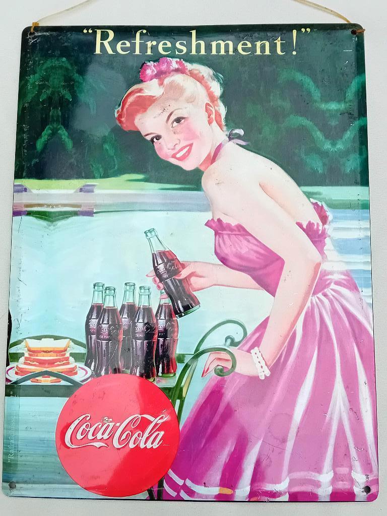 Panneau d'affichage en relief Coca Cola, vers 1970, Collections, Enlèvement ou Envoi, Comme neuf, Panneau publicitaire