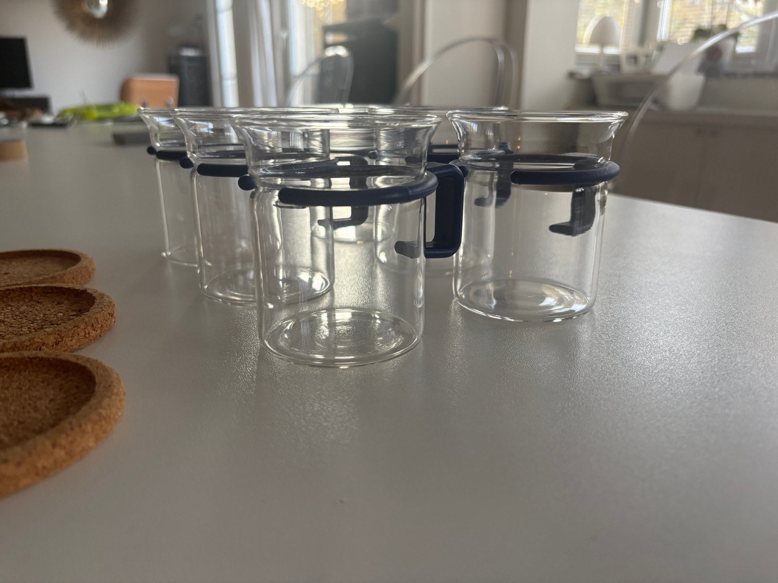 6 tasses Bistro Bodum bleu, Enlèvement ou Envoi, Vintage, Comme neuf, Verre