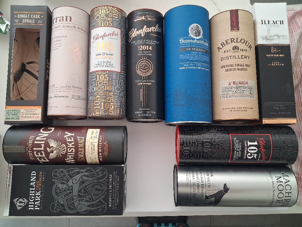 Whiskey - Whisky : 11 lege verschillende kokers en dozen, Verzamelen, Wijnen, Ophalen, Zo goed als nieuw, Overige gebieden, Overige typen