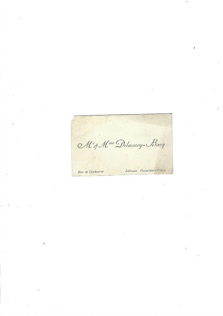 Carte de visite ancienne, Envoi, Carte de visite