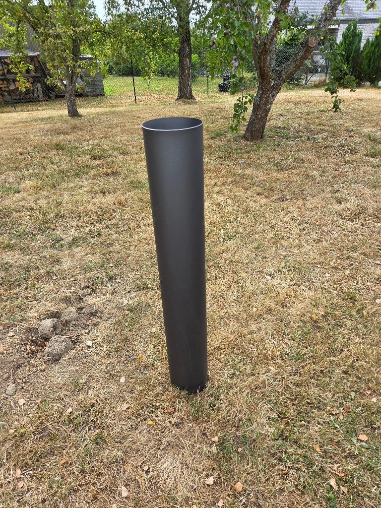 Conduit de raccordement cheminée en acier noir, Enlèvement, Neuf, Cheminée au bois