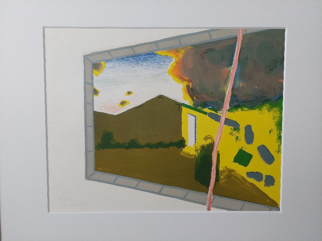Roger Raveel, "Onweder" - lithografie, Numéroté, Enlèvement ou Envoi, Autres sujets, Lithographie