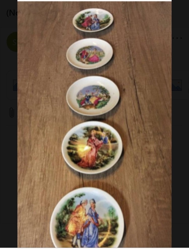 5 petites assiettes porcelaine Limoges, Enlèvement