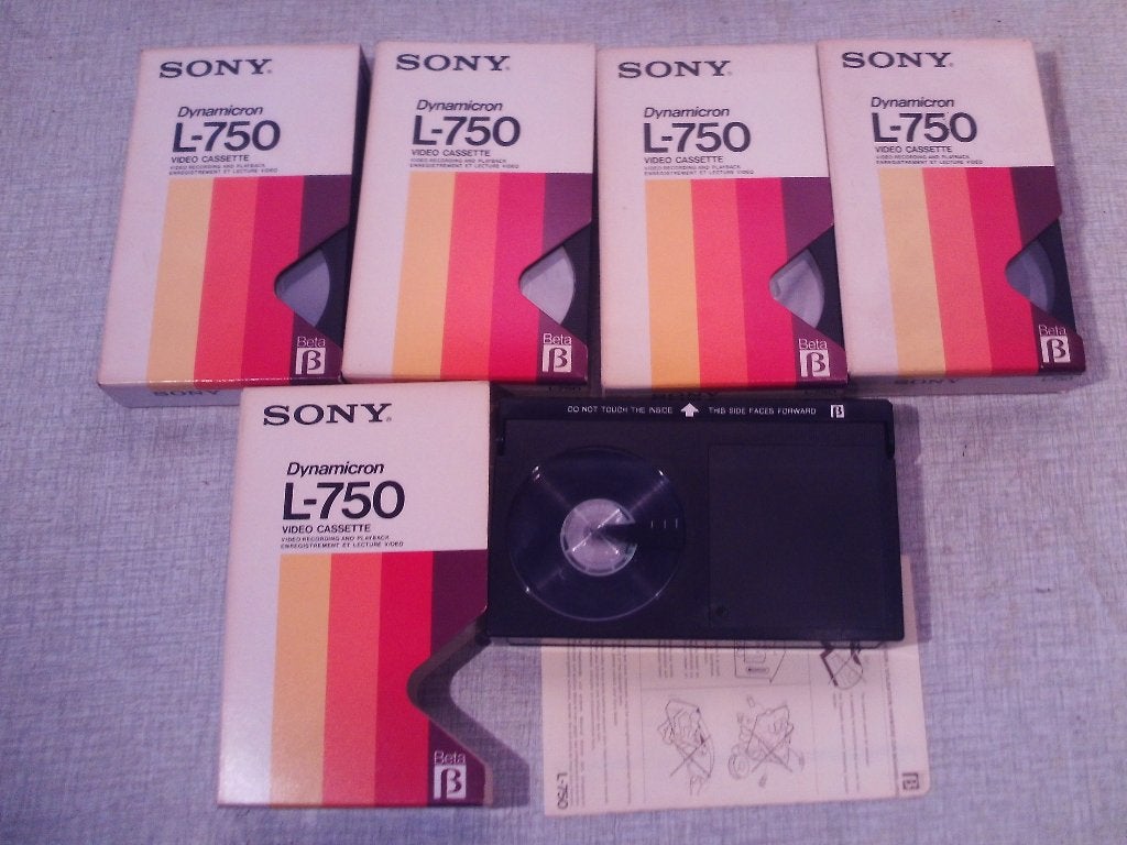 5 cassettes vidéo Sony L-750 - BetaMax, Enlèvement ou Envoi, Comme neuf, Cassette vidéo