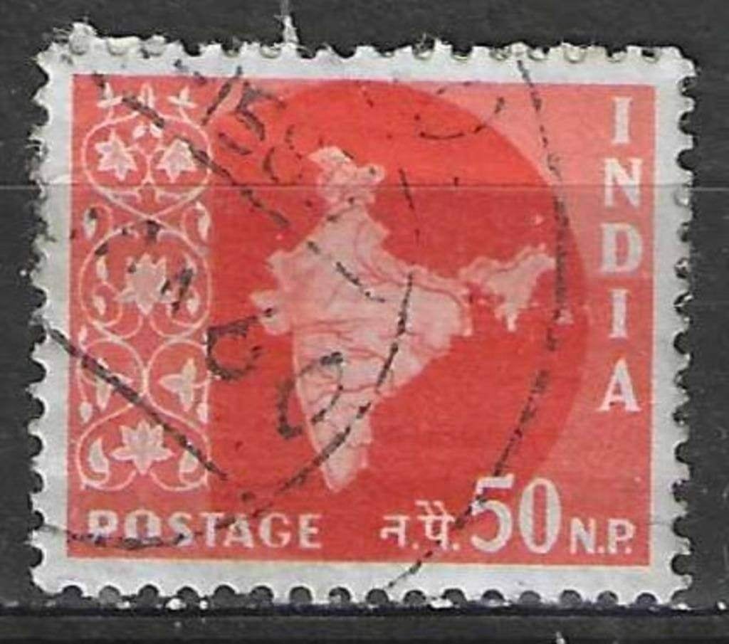 Inde 1957/1958 - Yvert 81 - Carte de l'Inde - 50 p. (1ER), Timbres & Monnaies, Envoi, Affranchi