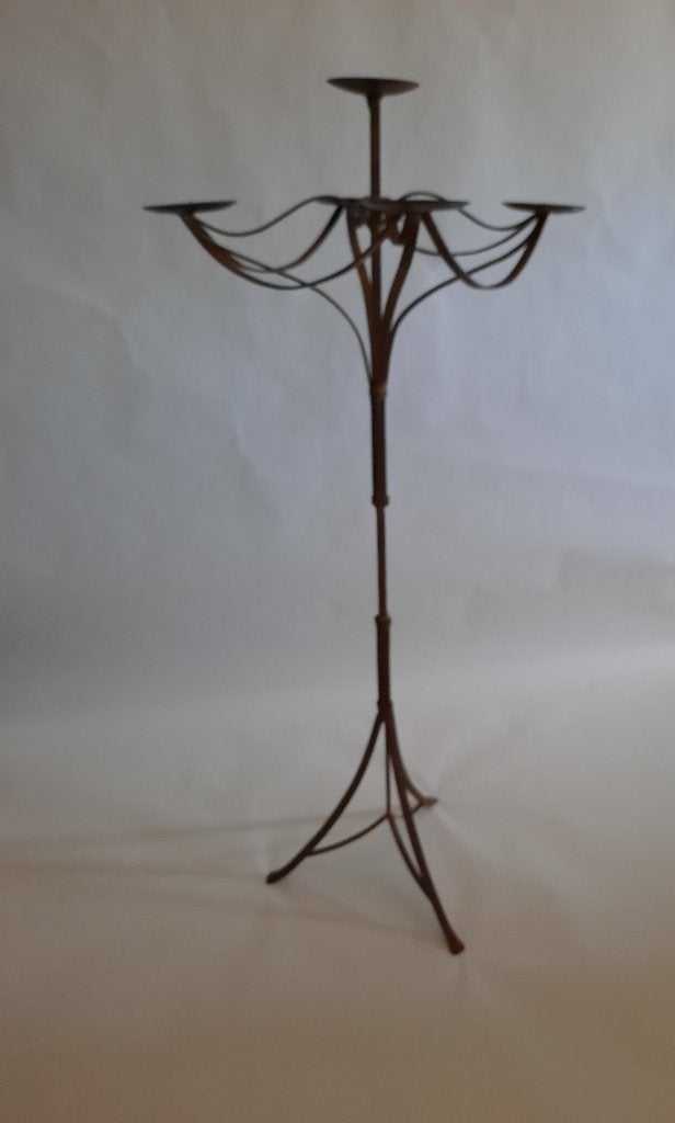 antieke kandelaar in ijzer / groot model, Antiek en Kunst, Ophalen, Overige materialen