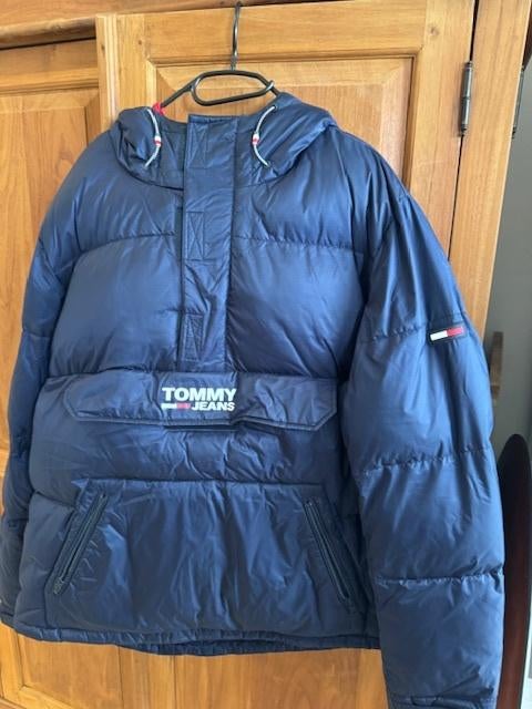 dikke jas tommy, Ophalen, Blauw, Maat 56/58 (XL), Zo goed als nieuw