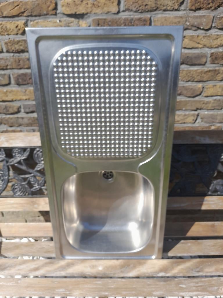 Inox spoelbak voor keuken of bijgebouw, Gris, Moins de 25 cm, Moins de 100 cm, Comme neuf