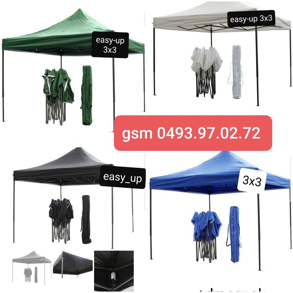 PARTYTENT easy-up vouwtent  3x3m in verschillende kleuren, Ophalen, Nieuw, Partytent