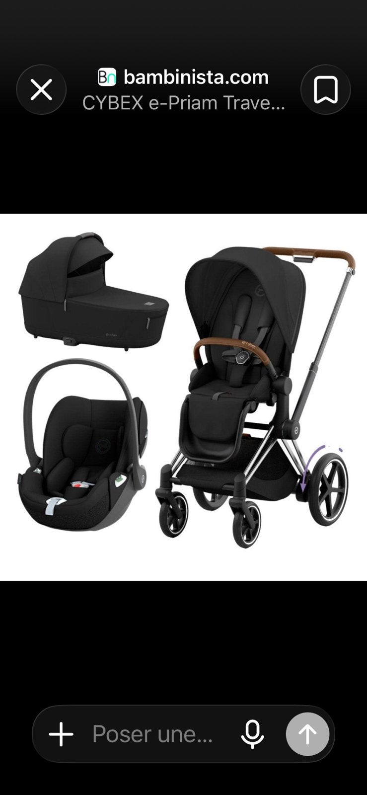 Landau Cybex electrique, Kinderen en Baby's, Ophalen, Zo goed als nieuw, Kinderwagen, Maxi-Cosi