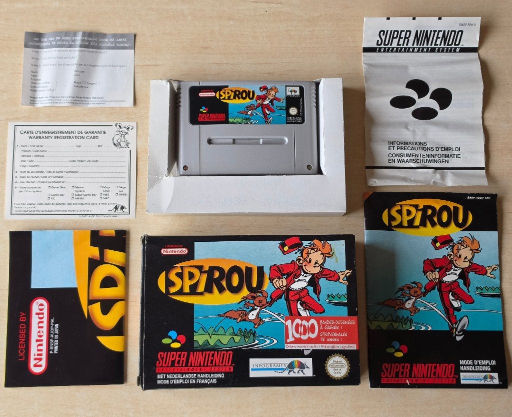 SNES Spirou - Robbedoes ( Super Nintendo ) PAL, Enlèvement ou Envoi, 1 joueur, Utilisé, À partir de 3 ans