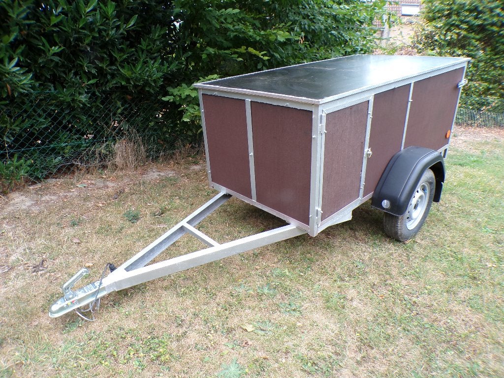 gesloten enkelas aanhangwagen L2m B1m H77cm 750kg, Auto diversen, Aanhangers en Bagagewagens, Ophalen, Gebruikt