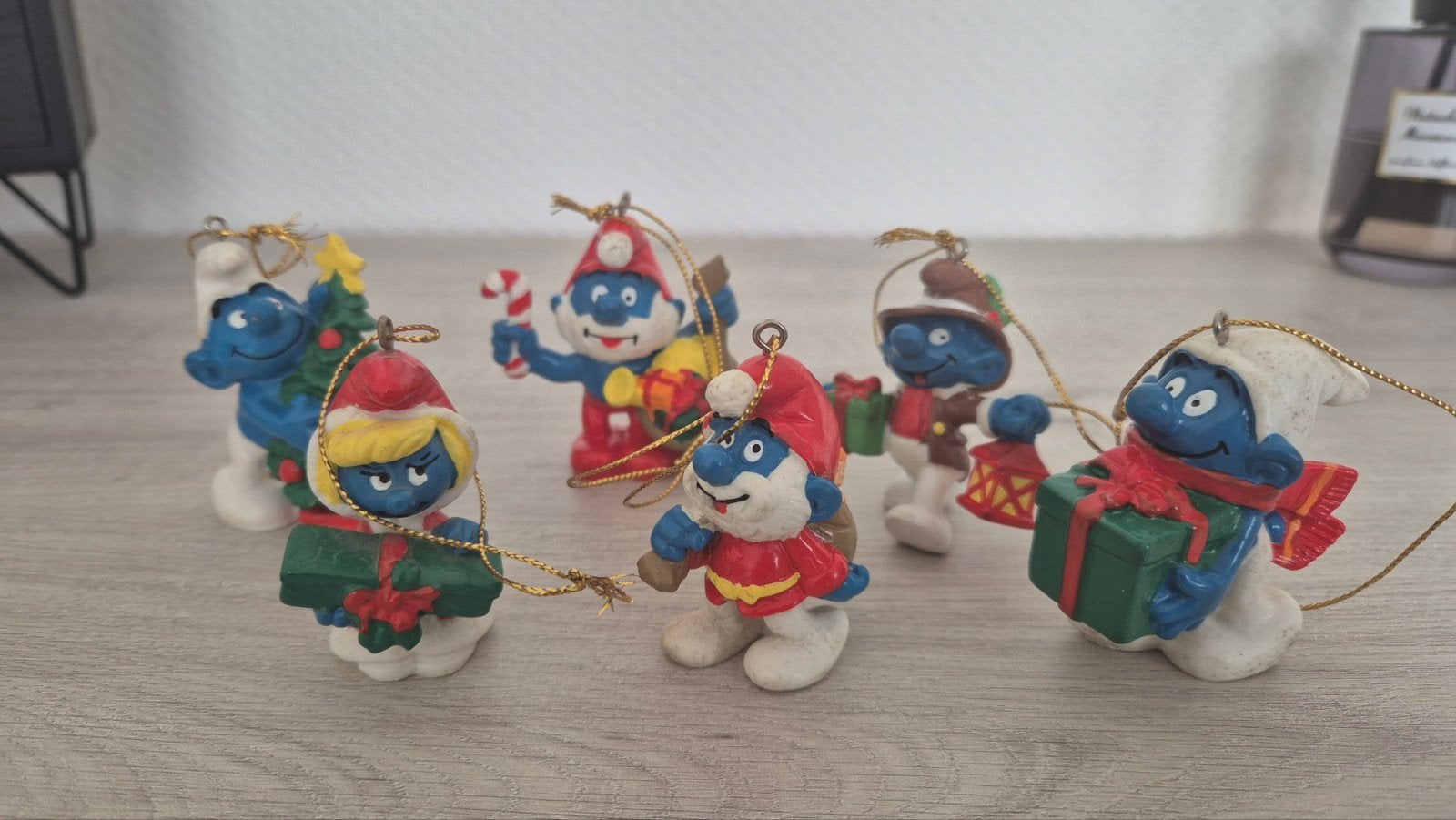 Smurfen Kerstmis - set van 6, Verzamelen, Ophalen of Verzenden, Zo goed als nieuw, Overige Smurfen, Poppetje, Figuurtje of Knuffel