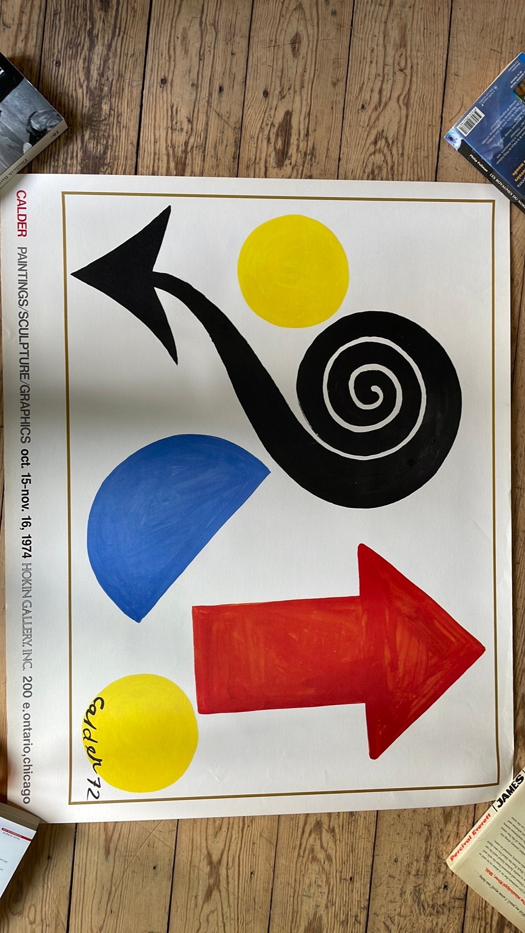 Originele vintage poster van Calder uit 1974, Antiek en Kunst, Ophalen of Verzenden