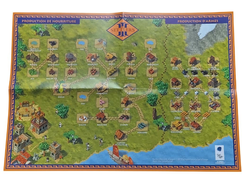 The Settlers 3 vintage productiekaart uit de jaren 90, Games en Spelcomputers, Games | Pc, Ophalen, Gebruikt, Overige genres