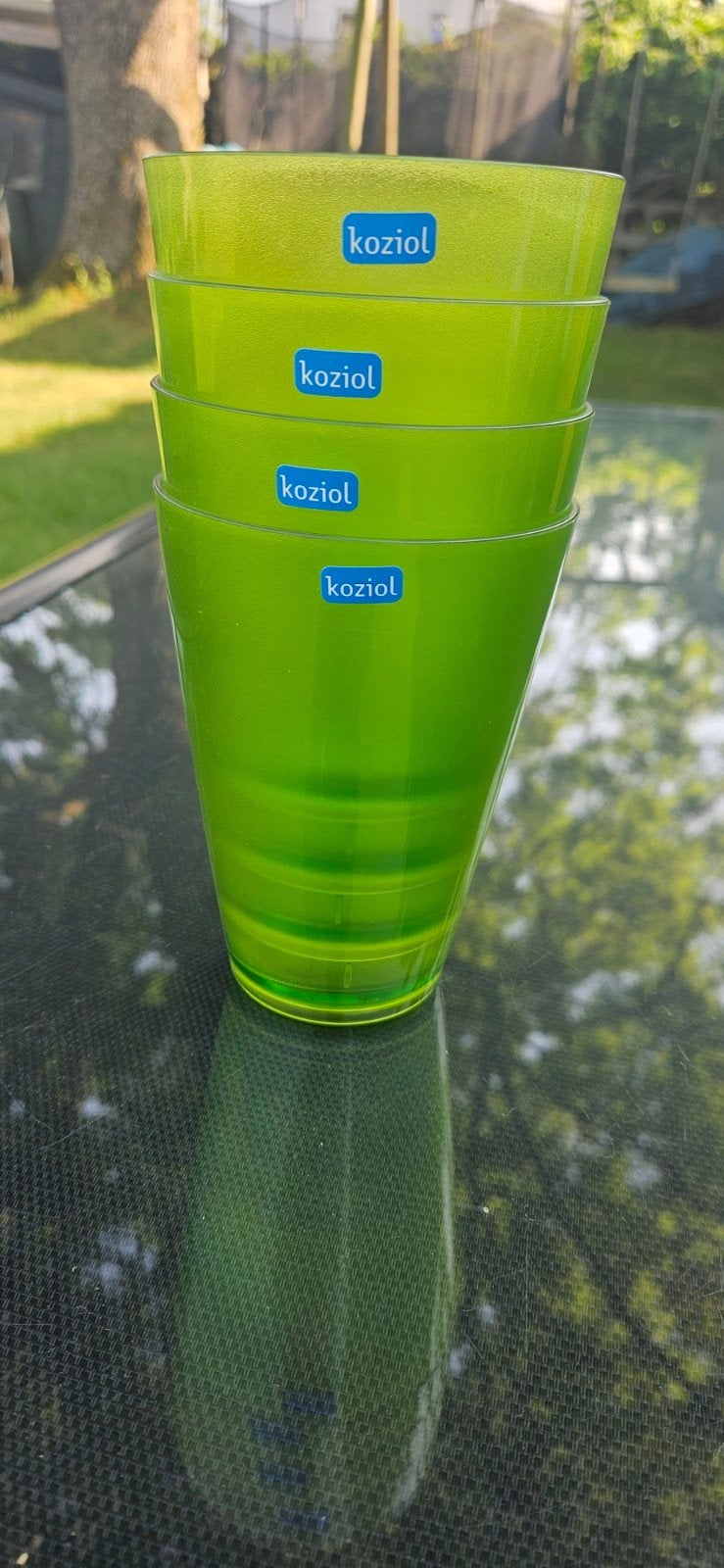 4 stapelbare grote drinkbekers, Caravans en Kamperen, Ophalen, Nieuw