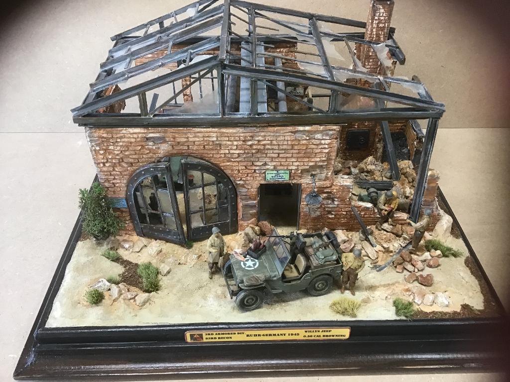 diorama militaire 3rd arm.div.83th recon batt. Ruhr-germany, Enlèvement, Comme neuf, 1:35 à 1:50, Diorama