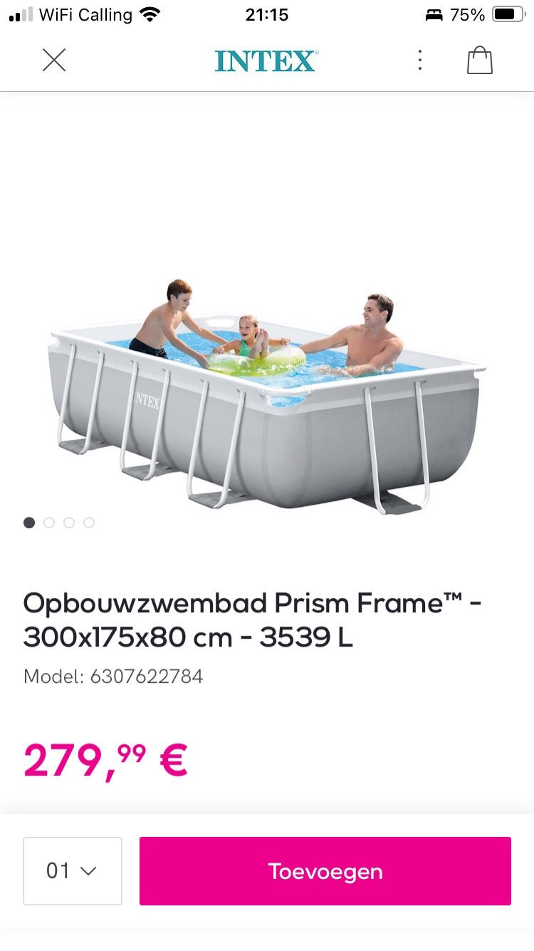 Piscine Intex avec échelle 300x175x80, Jardin & Terrasse, Piscines, Utilisé, Piscines hors sol, 80 à 120 cm, 200 à 400 cm, Moins de 200 cm