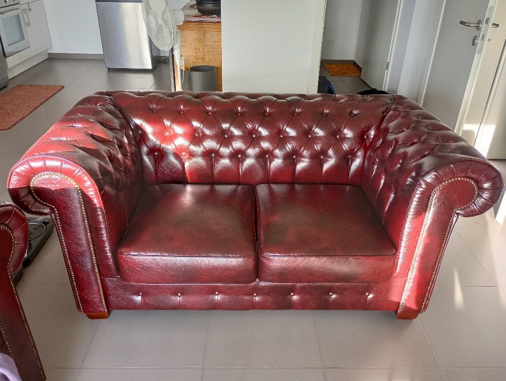 Canapé Chesterfield simili cuir, Maison & Meubles, 100 à 125 cm, Chesterfield simili cuir, Comme neuf, Synthétique