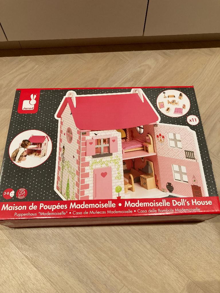 Janod Mademoiselle houten poppenhuis, Ophalen, Nieuw, Poppenhuis
