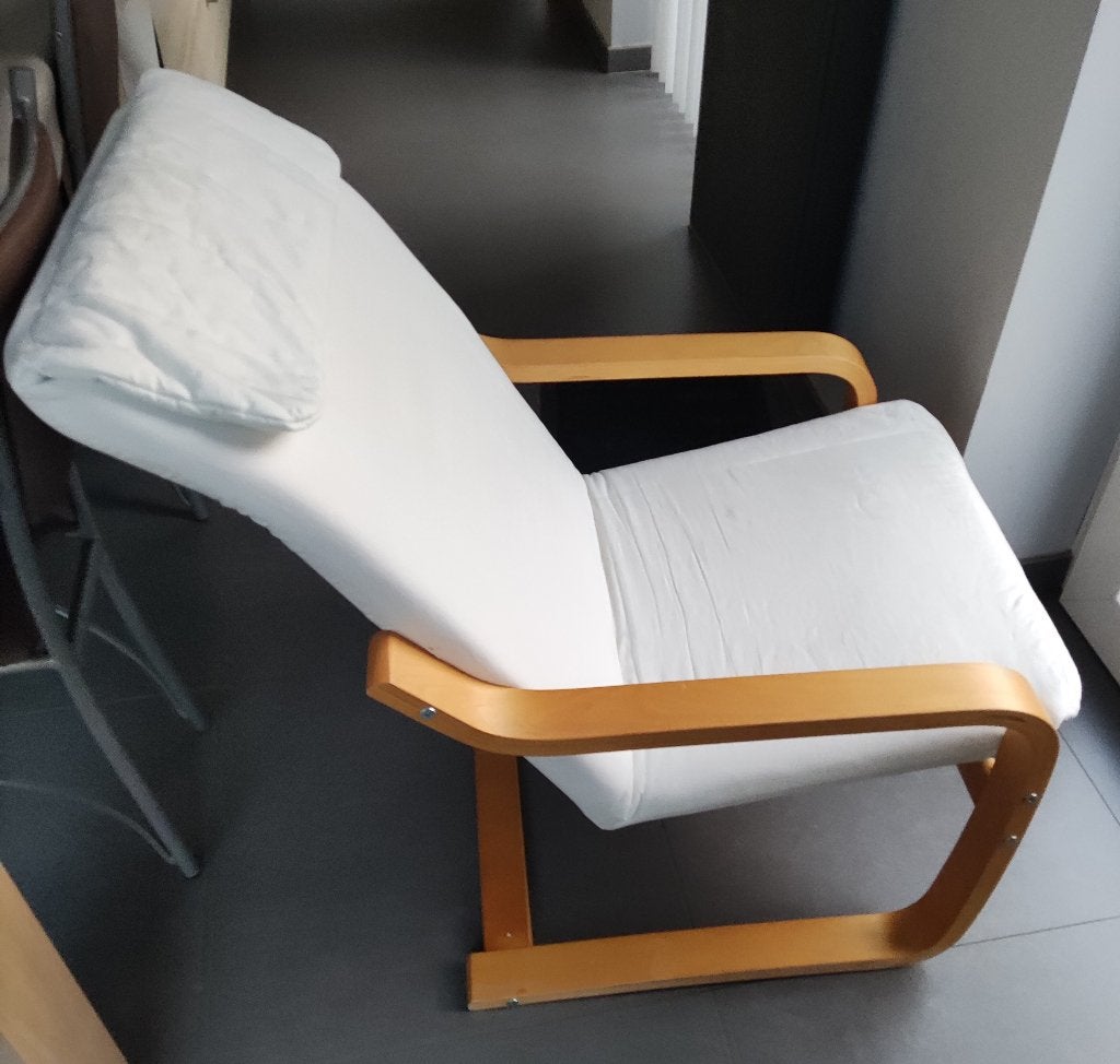 IKEA POÄNG relaxstoel Kleur ecru in perfecte staat, Ophalen, Zo goed als nieuw, Hout