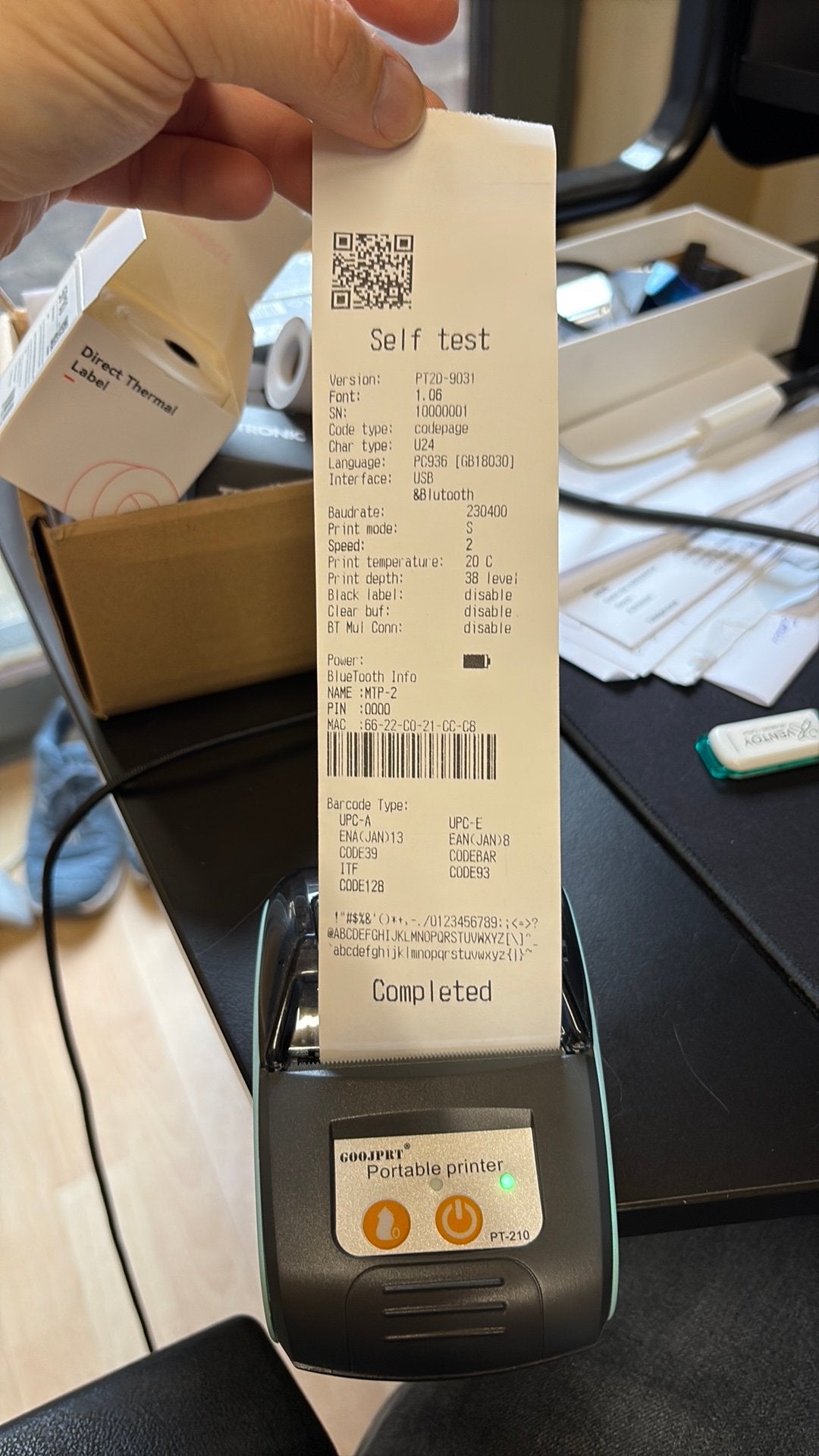 56mm USB Bluetooth thermische printer, Computers en Software, Printers, Zwart-en-wit printen, Printer, Ophalen of Verzenden, Zo goed als nieuw