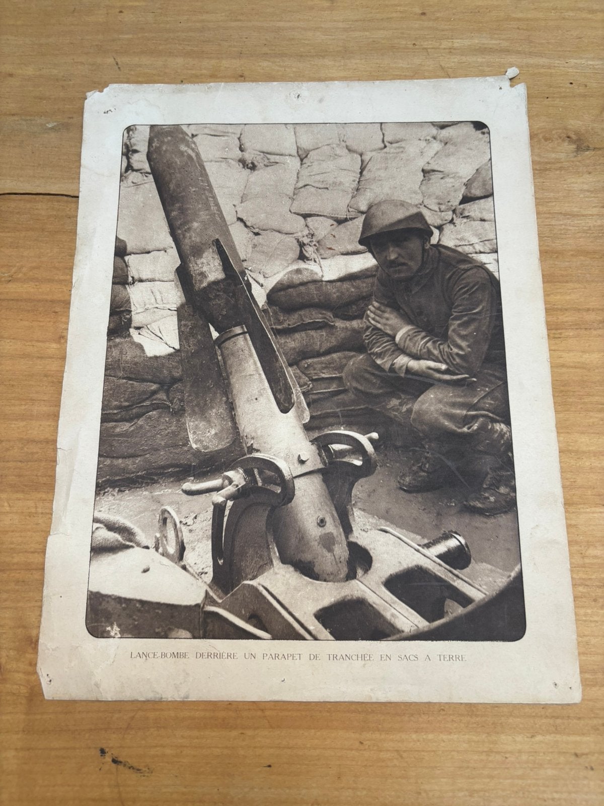 Photo LANCE-BOMBE Crapouillot 32 x 24 cm, Collections, Enlèvement ou Envoi