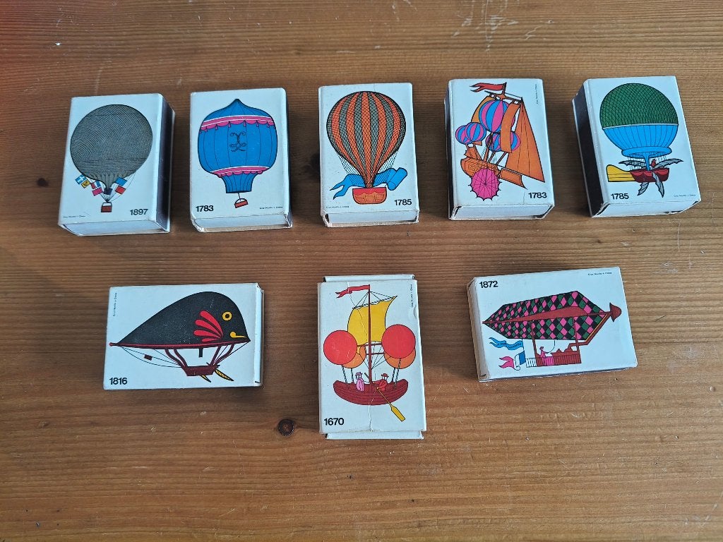 Lot luciferdoosjes Fosforos del Pirineo - serie Luchtschepen, Ophalen, Zo goed als nieuw, Luciferdoosjes of -merken