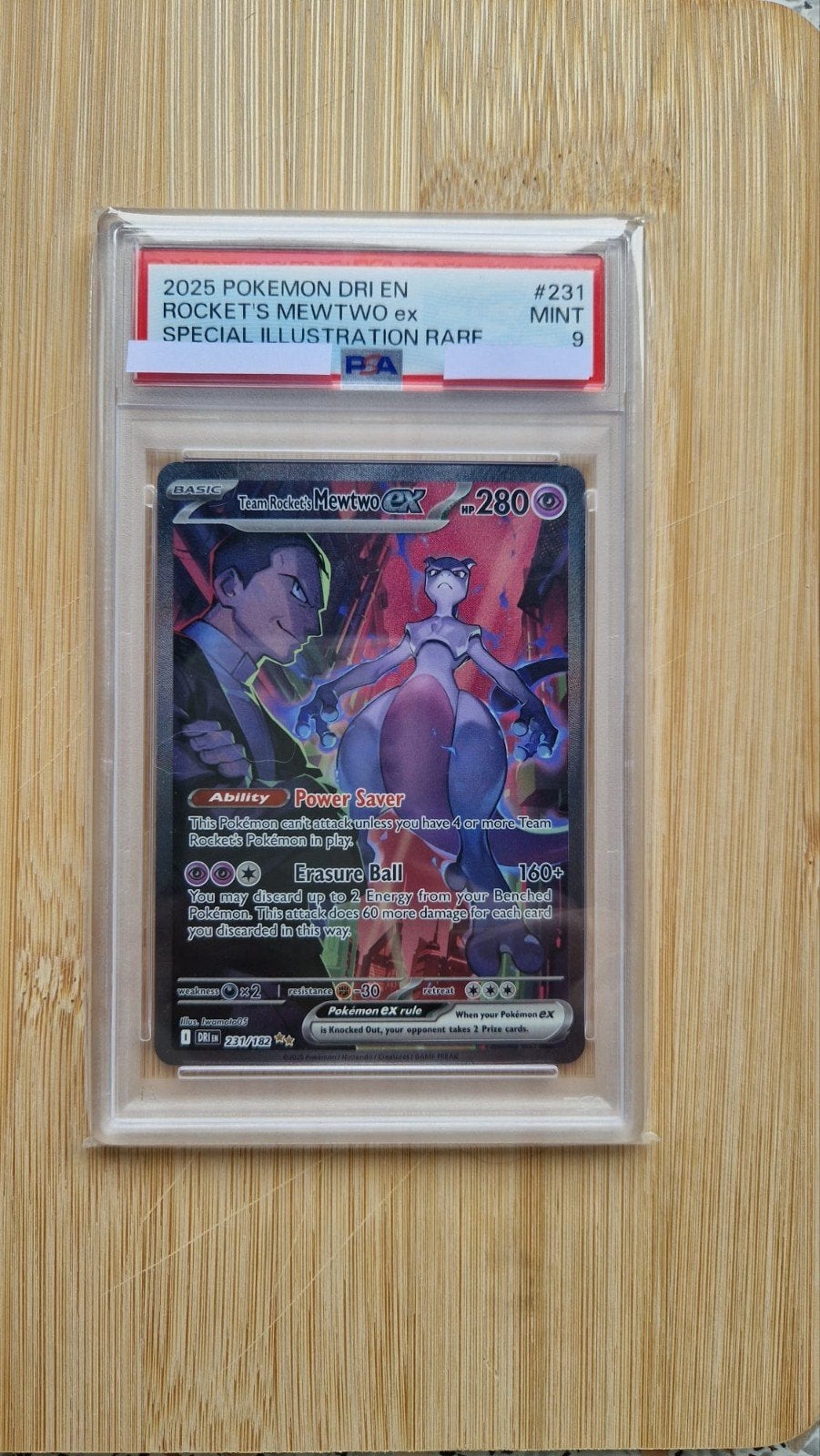 Team rocket's mewtwo ex #231, Hobby en Vrije tijd, Verzamelkaartspellen | Pokémon, Ophalen of Verzenden, Nieuw, Losse kaart, Foil