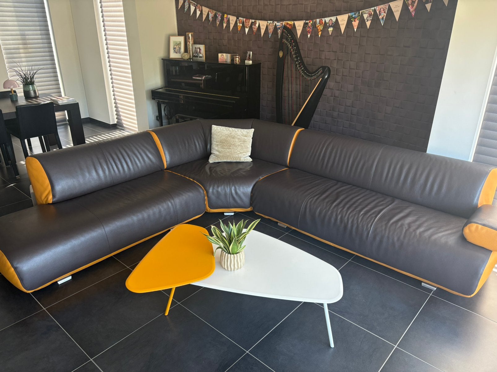 Lederen hoeksalon Leolux, Huis en Inrichting, Ophalen, Zo goed als nieuw