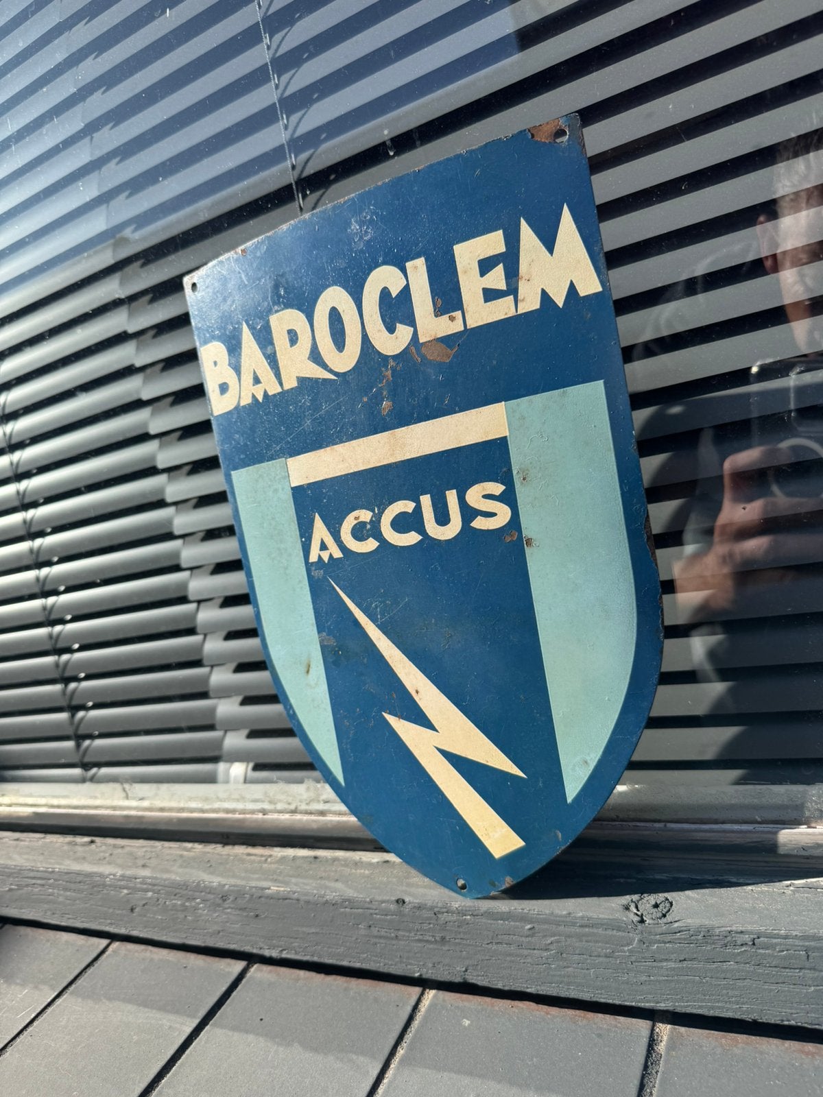 BAROCLEM Accus oud reclamebord, Ophalen of Verzenden, Gebruikt, Reclamebord