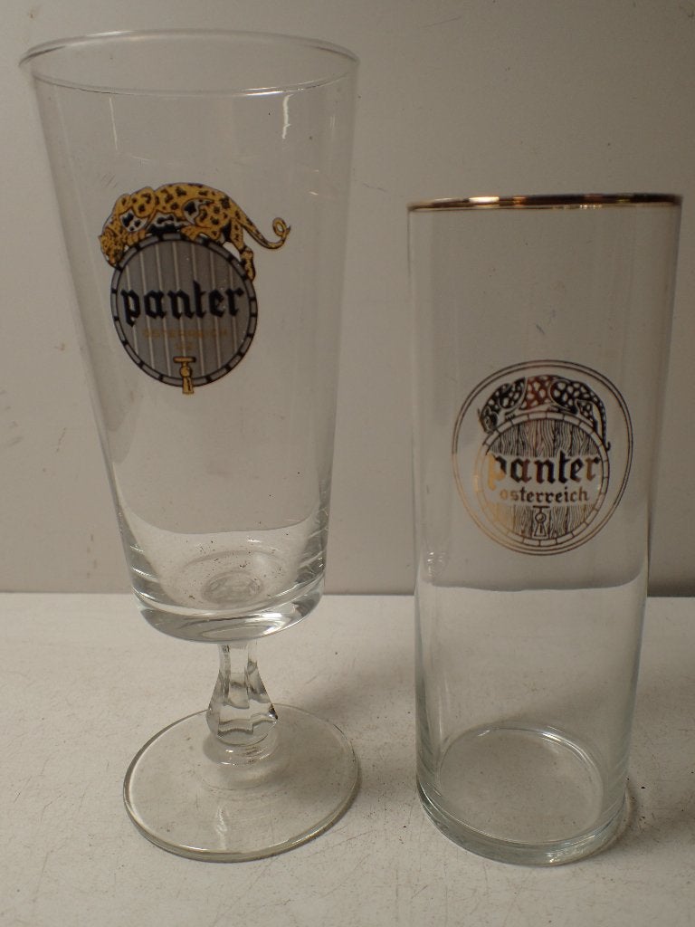 2 glazen Panter Osterreich, Verzamelen, Ophalen of Verzenden, Gebruikt, Glas of Glazen, Overige merken