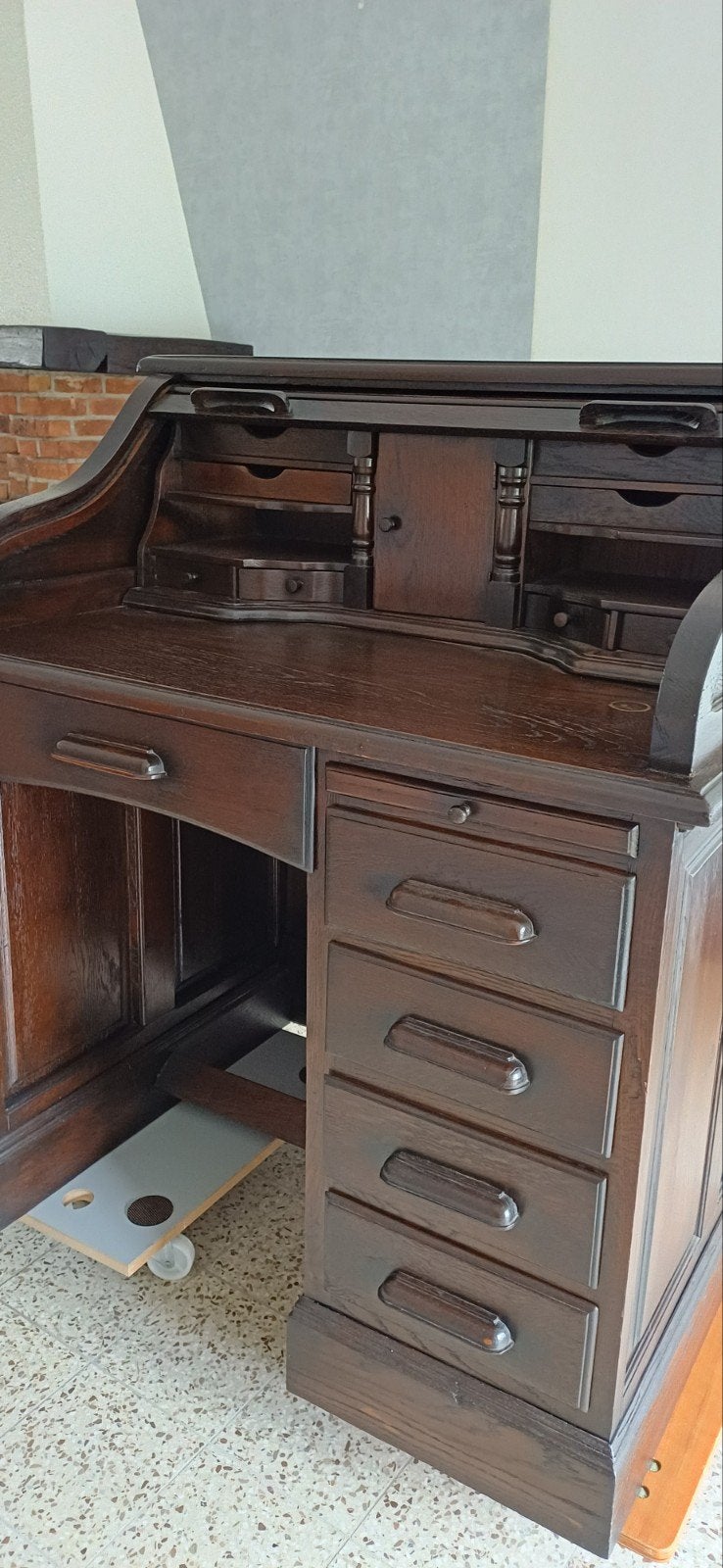 Secretaire in massieve eik, Antiek en Kunst, Ophalen
