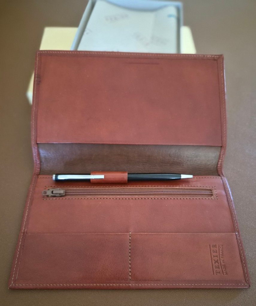 Grand portefeuille / Organiseur en cuir véritable TEXIER, Autres marques, Cuir, Brun, Enlèvement