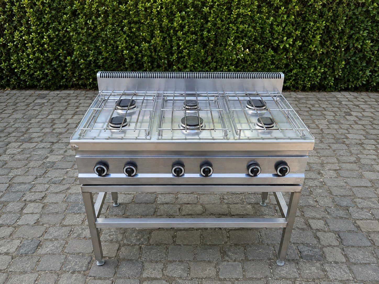Prof Berto's 6-pits Horeca Gasfornuis G7F6BE Inox inc ondrst, Ophalen