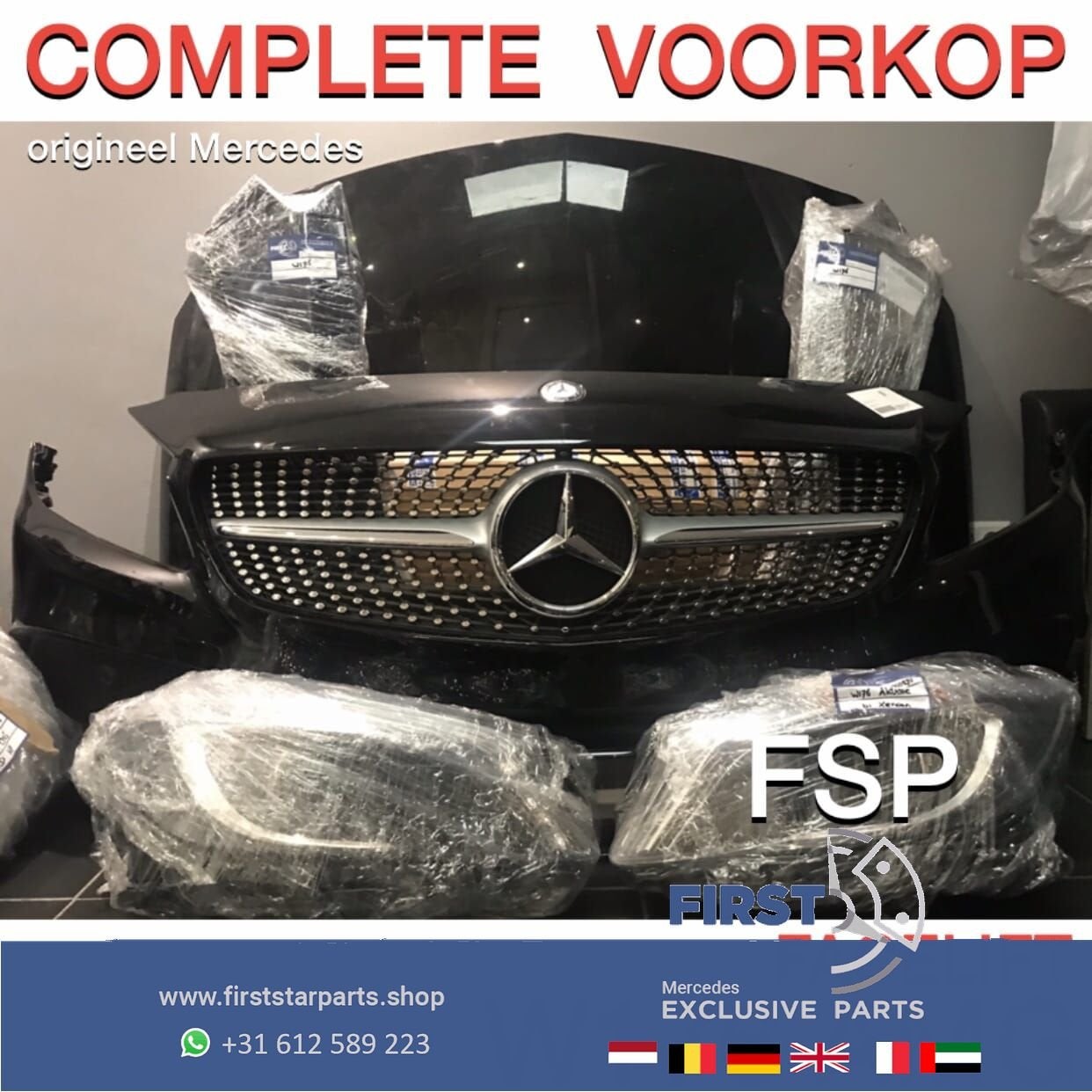 W176 FACELIFT AMG VOORKOP ZWART A KLASSE COMPLEET FRONT 2012, Utilisé, -, Avant, -