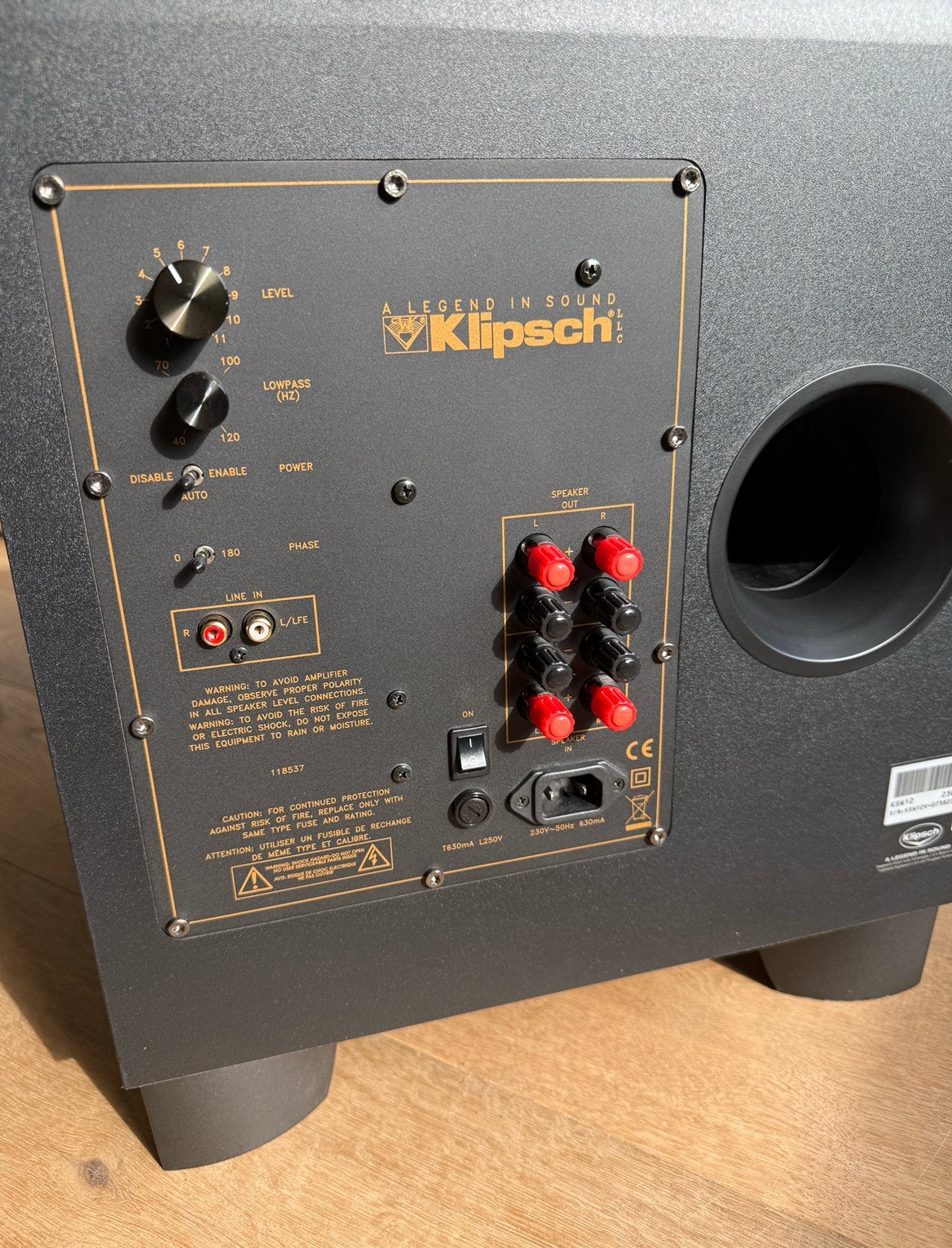 Klipsch KSW12 subwoofer, Audio, Tv en Foto, Luidsprekerboxen, Gebruikt, Subwoofer, 120 watt of meer, Ophalen