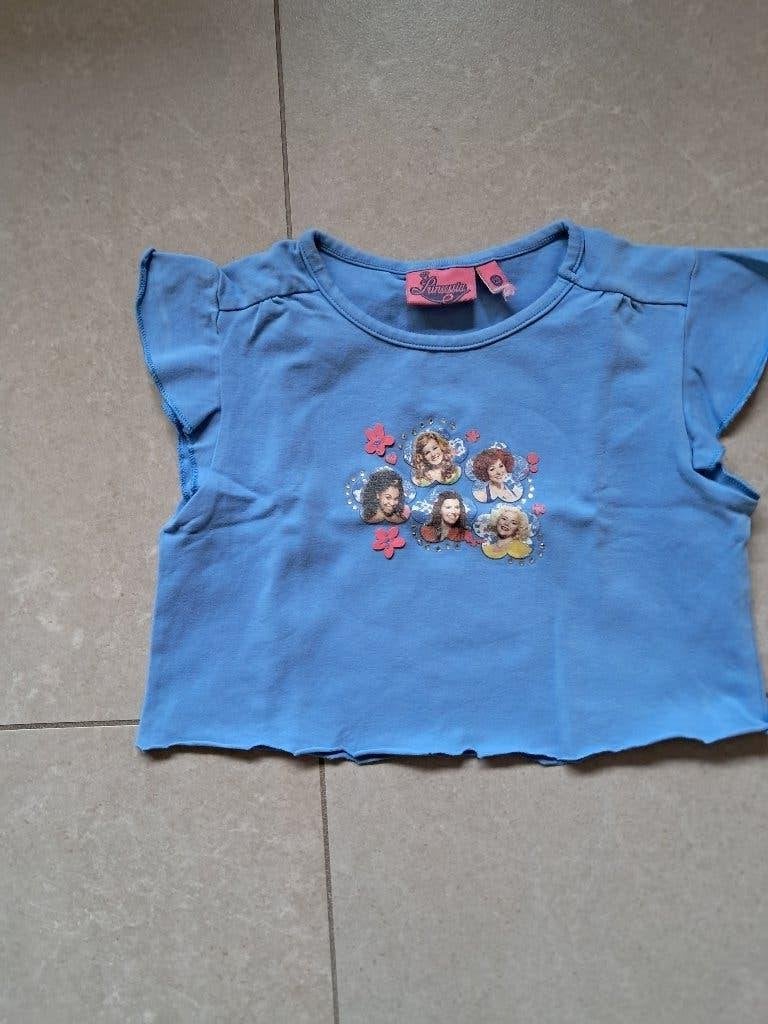 blauwe t-shirt, maat  122 Princessia, Enfants & Bébés, Vêtements enfant | Autre, Enlèvement ou Envoi, Comme neuf, Princessia, Fille