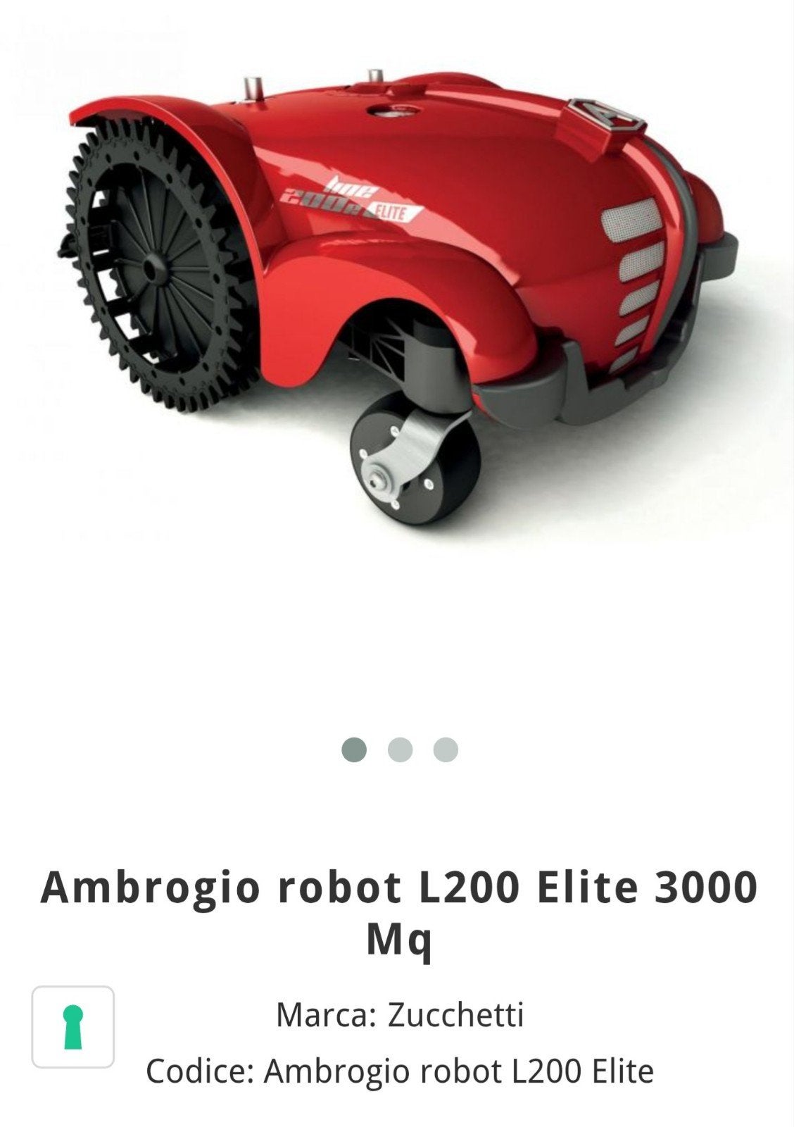 Ambrogio L200R Elite, Enlèvement