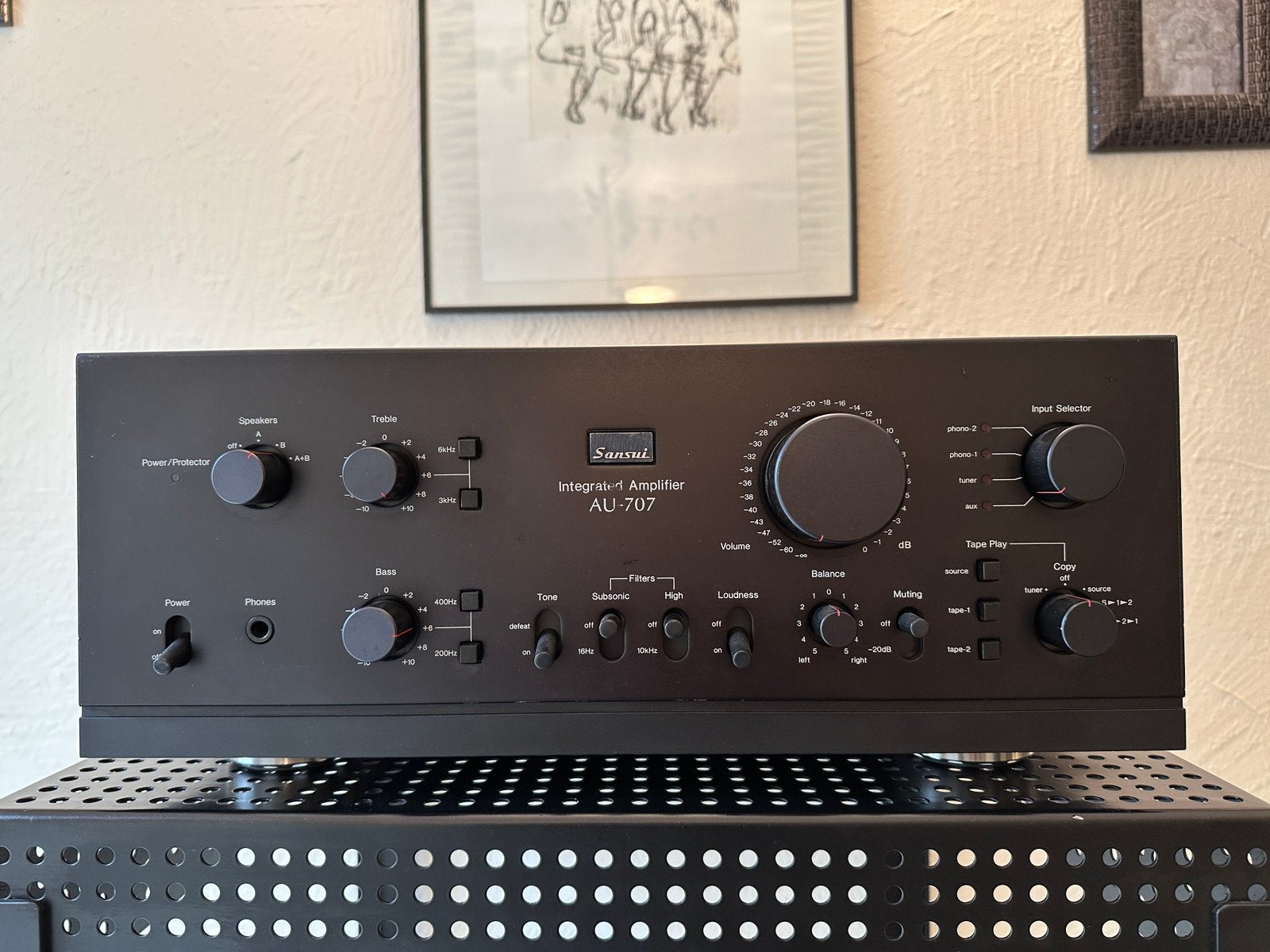 Sansui AU-707 Stereo Integrated Amplifier, TV, Hi-fi & Vidéo, Autres marques, Enlèvement ou Envoi, 60 à 120 watts, Comme neuf