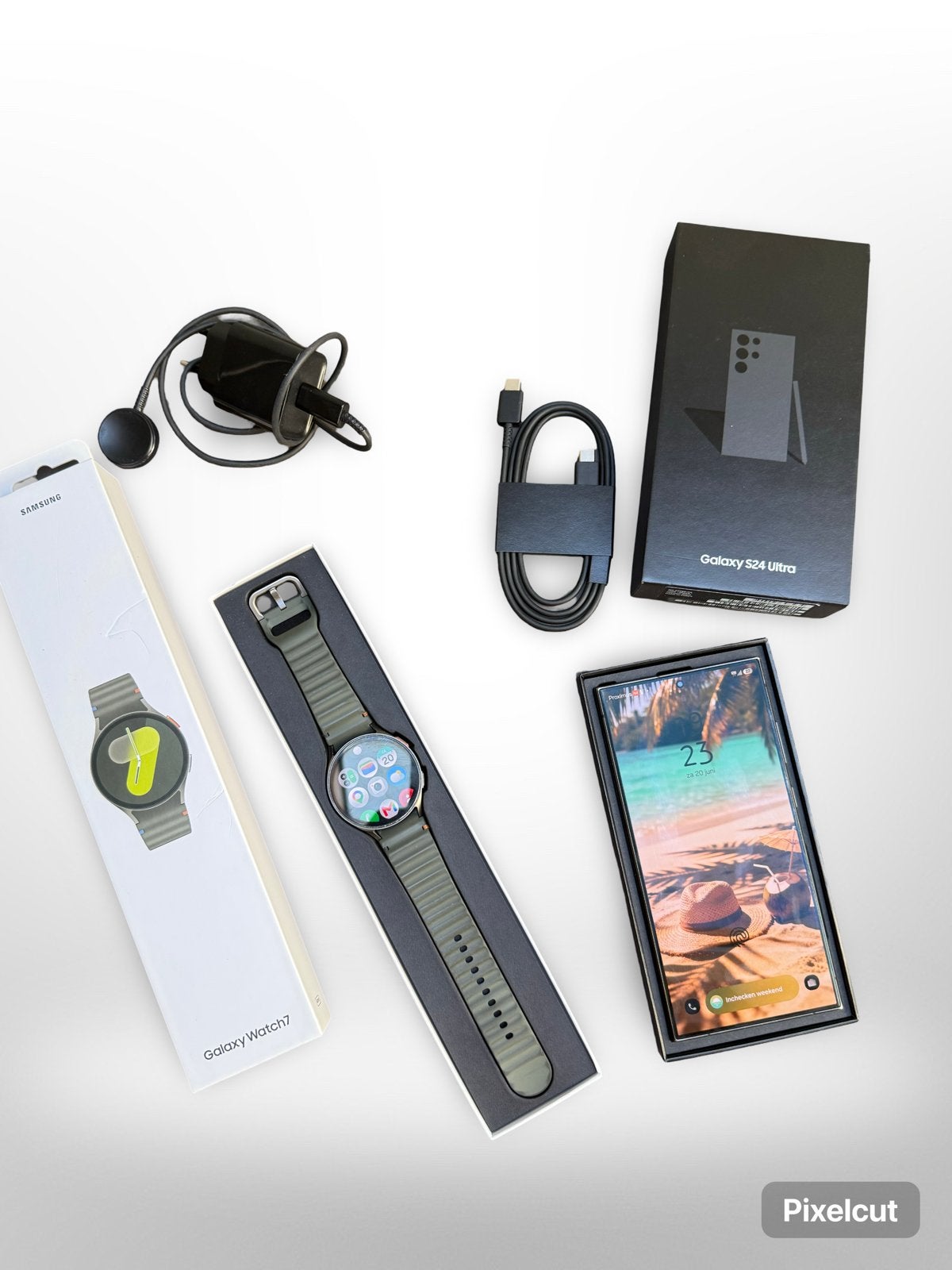 Samsung Galaxy S24 Ultra + Galaxy Watch 7, Ophalen of Verzenden, Zo goed als nieuw