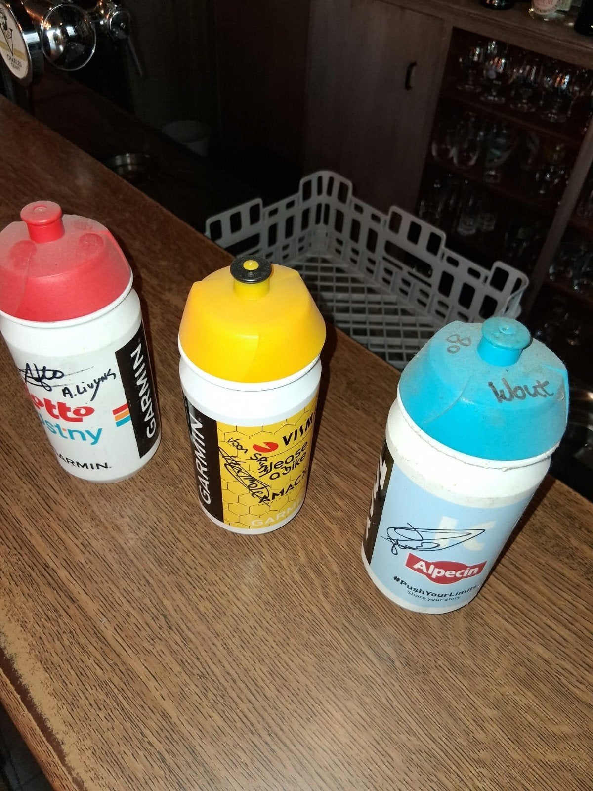 lot drinkbekers wielrenners, Ophalen, Gebruikt